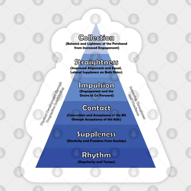 Dressage Traditional Training Pyramid Sticker by DickinsonDesign